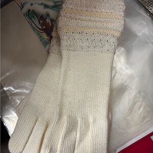 Ralph Lauren Cream Knit Gloves